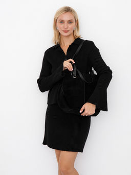 Сумка женская кожаная 1023M black Polina&Eiterou