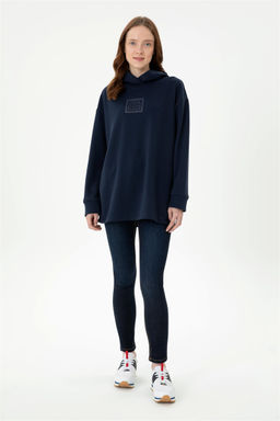 Женская темно-синяя толстовка с капюшоном Неожиданная скидка в корзине - U.s. polo assn фото 4