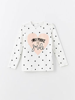 Bisiklet Yaka Bask?l? K?z ?ocuk Pijama ?st
