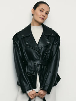 Куртка из искусственной кожи с ремнём / Zarina