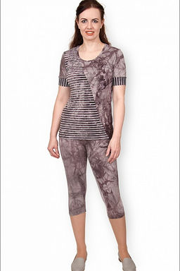 Костюм с бриджами, вискоза - батик, сепия (368-1) - Плиона фото 2