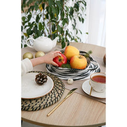 Цена за 5 шт. Салфетка сервировочная на стол Доляна «Солнце», d=30 см, цвет чёрный