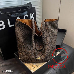 Двусторонняя тканевая сумка шоппер с леопардовым принтом - Bruno фото 2