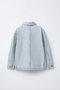 DENIM OVERSHIRT WITH POCKETS - Zara фото 8