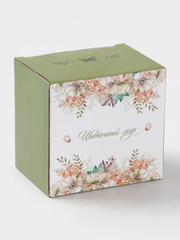 Кружка Доляна Цветы, 330 мл, фарфор, белая