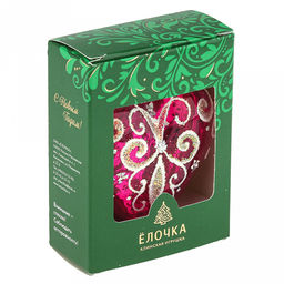 Елочная игрушка сердечко стеклянная Элегия h6,5см, ручная художественная роспись, цвета микс, подарочная упаковка (Россия) - Домашняя мода фото 10