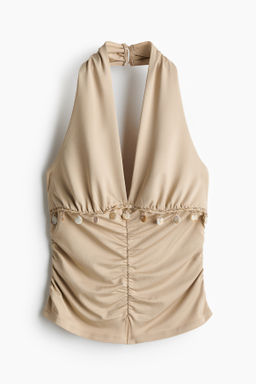 Embellished halterneck top