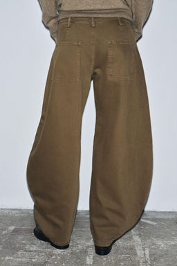 ZW COLLECTION BALLOON MID-WAIST JEANS - Zara фото 3