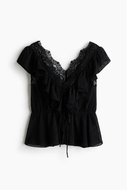 Top de lyocell con volantes - H&m фото 3