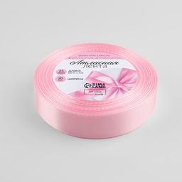 Цена за 4 шт. Лента атласная, 20 мм, 23±1 м, пастельно-розовая №43