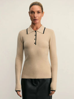 Джемпер-поло с вискозой в составе / Zarina  фото 3