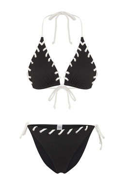 TRENDYOLMILLA Ekru Ucgen Kontrast Renk Biyeli Regular Bikini Tak?m? TBESS25BT00045  фото 4