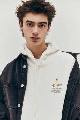 Sudadera con capucha y estampado Loose Fit