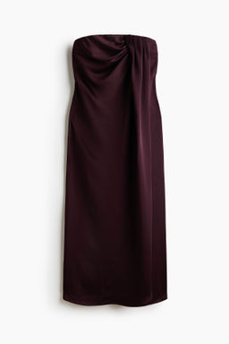 Vestido bandeau de sat?n