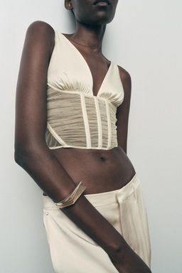 COMBINED SATIN CORSET TOP
