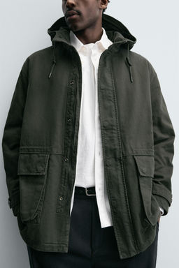 WASHED RELAXED FIT PARKA - Zara фото 6