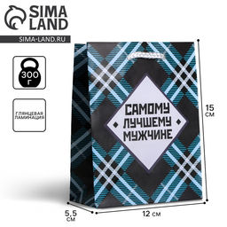 Пакет ламинированный Самому лучшему мужчине, S 12 х 15 х 5,5 см - Доступные радости фото 6