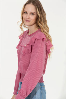 Женская розовая рубашка с длинным рукавом Неожиданная скидка в корзине - U.s. polo assn фото 3