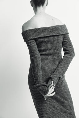 MAMA Vestido off-the-shoulder en punto de canale - H&m фото 4