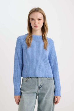 Regular Fit Yar?m Bal?kc? Yaka Triko Kazak