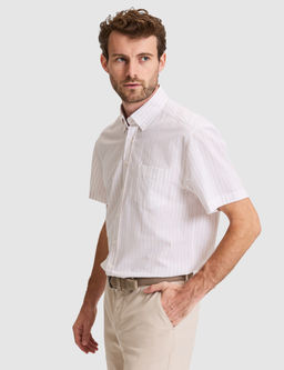 Bej Regular Fit _izgili K_sa Kollu G_mlek