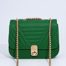 Сумка-мессенджер на клапане, цвет зелёный