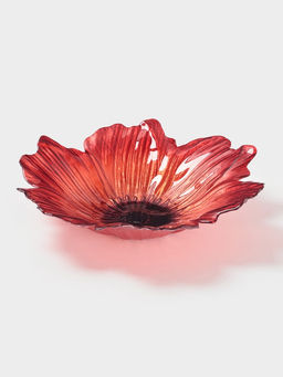 Блюдо сервировочное «Маки», d=30 см, стекло, красное