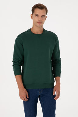 Erkek Koyu Ye_il Basic Sweatshirt Sepette S_rpriz _ndirim