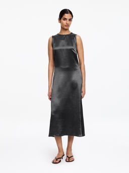 Vestido midi de sat?n aplastado - H&m фото 2