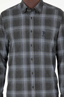 Мужская рубашка с длинным рукавом антрацитового цвета - U.s. polo assn фото 6