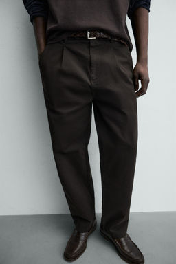 RELAXED FIT PLEATED TROUSERS - Zara фото 5