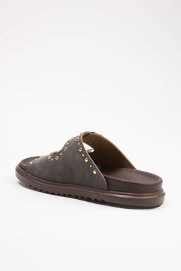 Trendyol Shoes Siyah Rivetli Cift Tokal? Duz Kad?n Terlik TAKSS25TE00004 - Trendyolmilla фото 17