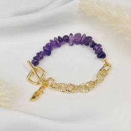 Браслет из Аметиста с цепочкой 18 см