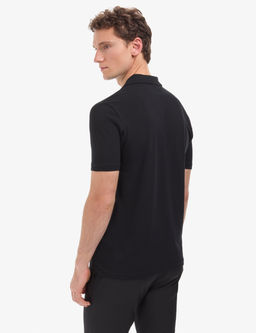 Siyah Regular Fit %100 Pamuk K_vr_lmaz D__meli Polo Yaka Basic Ti__rt