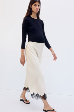 MAMA Falda lencera con ribete de encaje - H&m фото 7