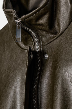 FAUX LEATHER BOMBER JACKET WITH HIGH COLLAR - Zara фото 10