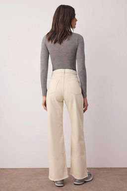 Koyu Kahverengi Yuksek Bel Bilek Boy Culotte %100 Pamuklu Jeans TWOAW26JE00190 - Trendyolmilla фото 19