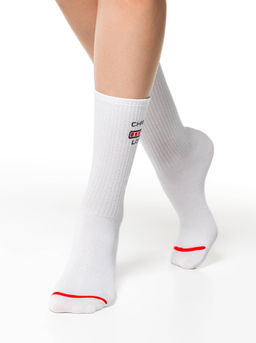 Цена за 2 пары. Носки Удлиненные CONTE Носки женские новогодние белый - Conte elegant фото 3