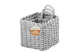 Набор 3 плетеных корзин, 1 корзинка 13*13*20см, 1 корзинка 16*16*23см, 1 корзинка 19*19*26см, серый