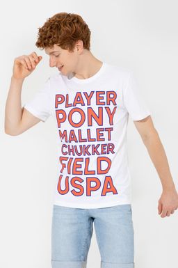 U. S. Polo Assn Мужская белая футболка с круглым вырезом - U.s. polo assn фото 2
