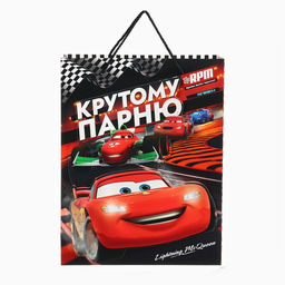 Пакет подарочный 3Д «Крутому парню»,40х31х11.5 см, Тачки