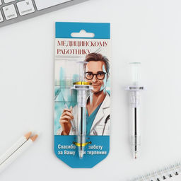 Ручка- шприц Медицинскому работнику, на подложке