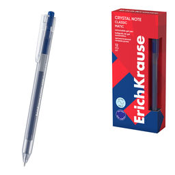 Цена за 12 шт. Ручка гелевая автоматическая ErichKrause Crystal Note Matic Classic 0.5, цвет чернил синий (в коробке по 12 шт.)