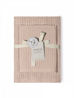 Набор полотенец вафельных 2шт 70x140, 50x90 бежевый вафельное полотно