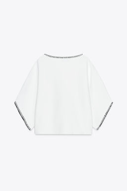 CONTRAST EMBROIDERY KNIT TOP - Zara фото 8