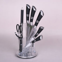 Набор ножей 7282 с подставкой 9 предметов /КОРАЛЛ/