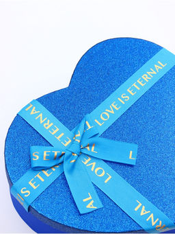 Набор подарочных коробок сердце 3 в 1, сияющий синий с бантом Любовь вечна, 31?27?13.3; 28?25?11.7; 26?23?10.3 см