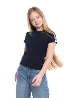 Футболка в рубчик 22-0210 синий