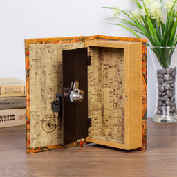 Шкатулка книга-сейф «Старинные карты мира», дерево и искусственная кожа, с замком, 21×13×5 см