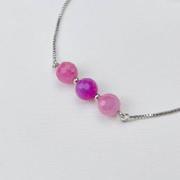 Браслет регулируемый из Рубина (Корунд) от 16 см